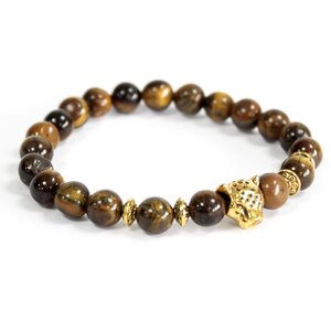 Gold Tiger Eye Gemstone Bracelet for Confidence Creativity - Brown - Image 2