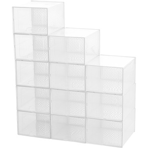 12x Clear Stackable Shoe Boxes