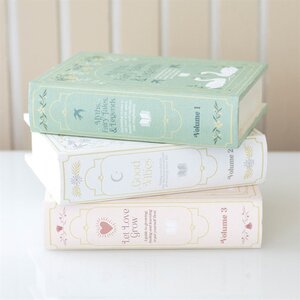 White Book-Shaped Storage Box with Gold Details Debossed Text - White - Image 2